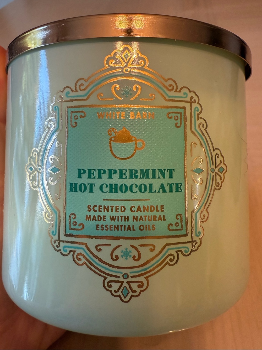 Bath and Body Works White Barn Peppermint Hot Chocolate 3 Wick Scented Candle